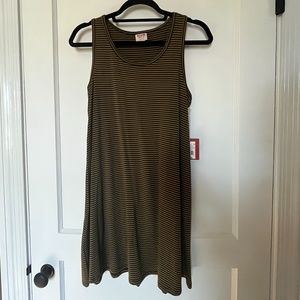 Mossimo Striped Dress, Black/Olive Green, Medium, NWT
